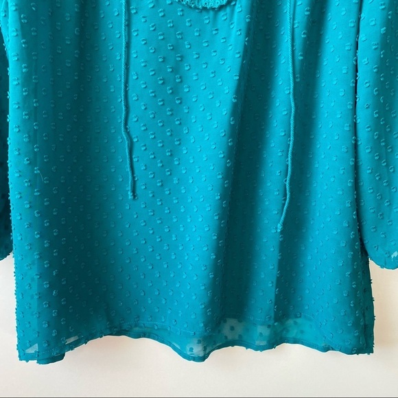 MATILDA JANE Teal Swiss Dot Charisma Blouse! Med - Picture 5 of 10